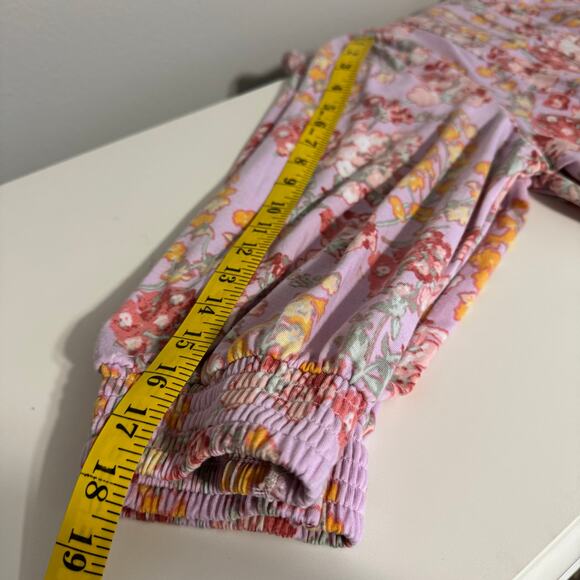 Wonderly Top Size 1X Purple Lilac Floral Boho Whimsical Prairie Flowy - Picture 15 of 15